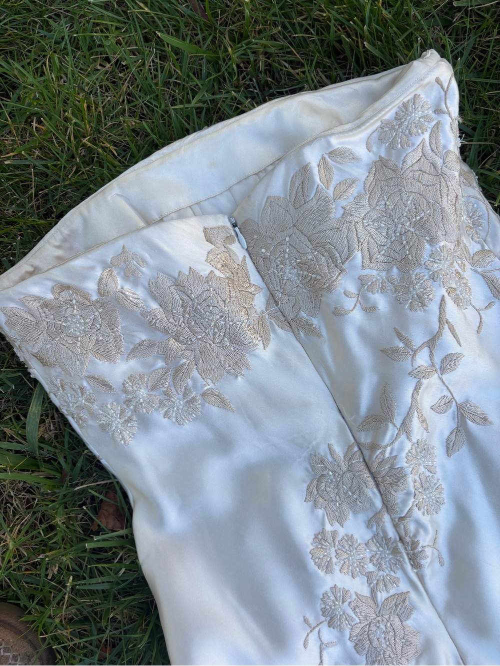 Rare vintage Sue Wong Nocturne beaded strapless champagne gown - Picture 9 of 15